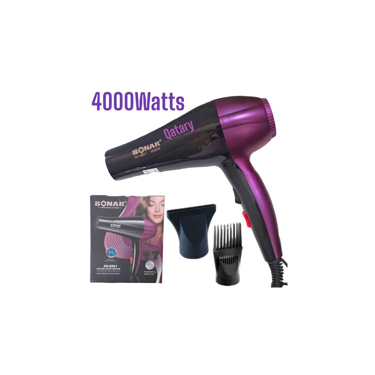Secadora SONAR De Cabello Profesional 4000 W + Difusores Aire SN-8801